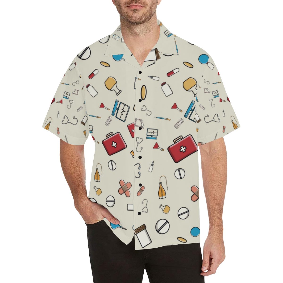 Nurse Pattern Print Design A04 Men's Hawaiian Shirt