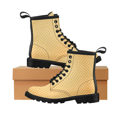 Waffle Texture Print Design LKS302 Women's Boots
