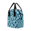 Blue Hibiscus Pattern Print Design HB011 Insulated Lunch Bag