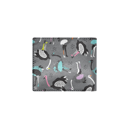 Ostrich Pattern Print Design 01 Men's ID Card Wallet