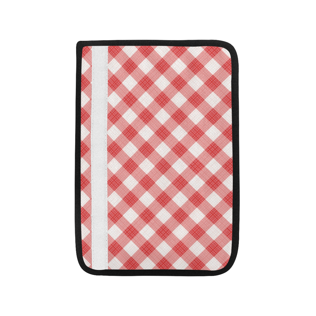 Gingham Red Pattern Print Design 01 Car Seat Belt Cover
