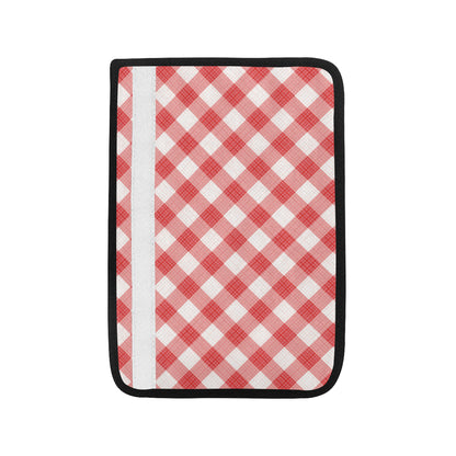 Gingham Red Pattern Print Design 01 Car Seat Belt Cover