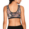 Camouflage Realistic Tree Leaf Print Sports Bra