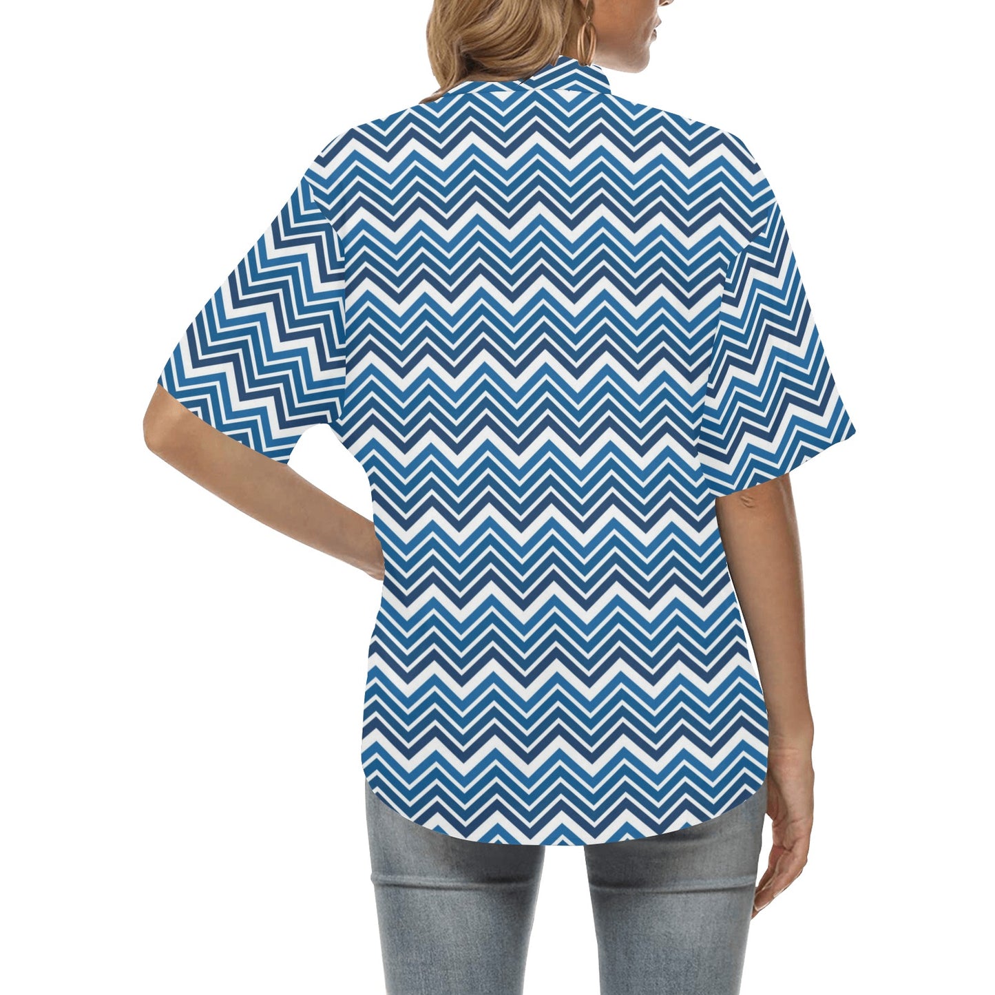 Chevron Print Design LKS403 Women's Hawaiian Shirt