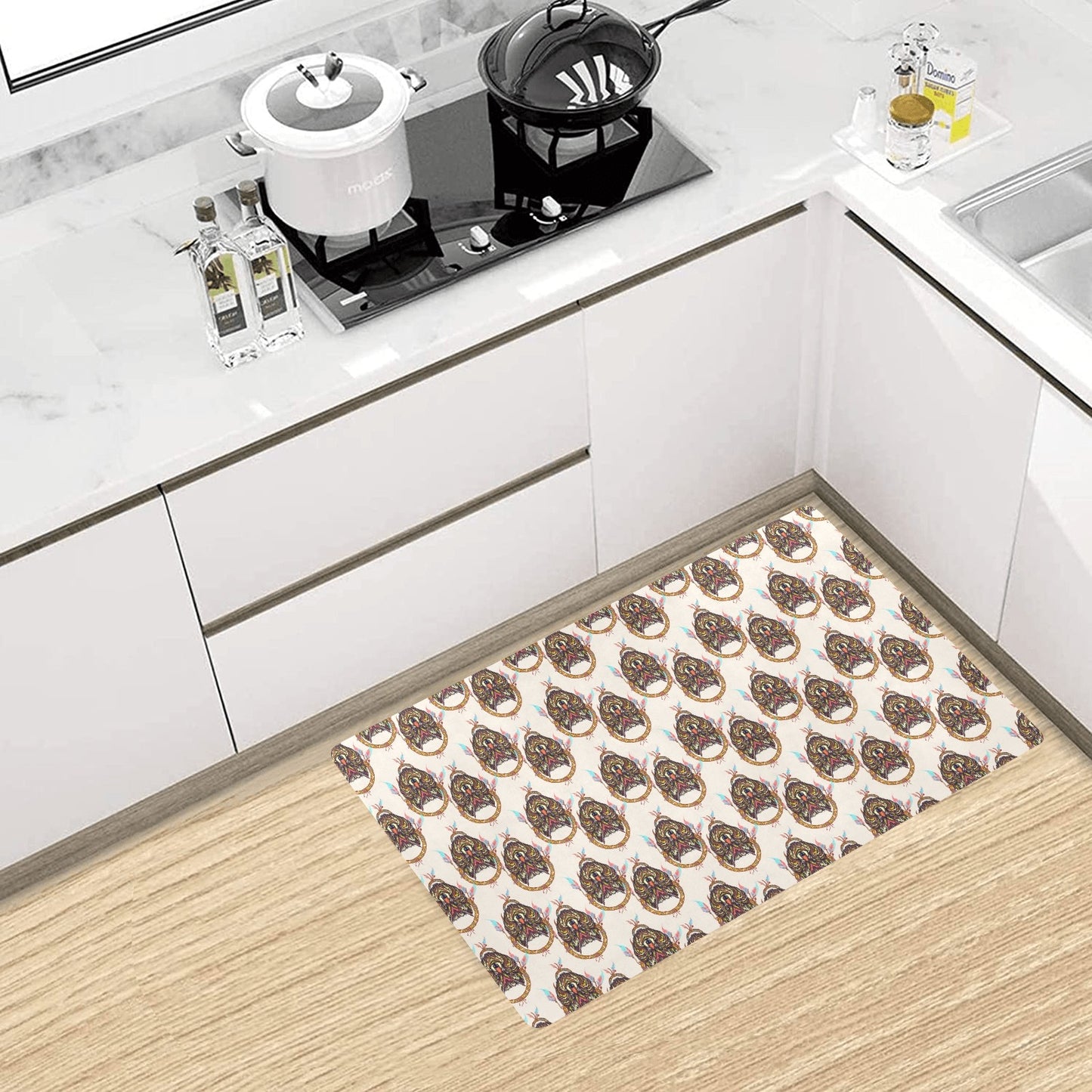 Wolf Tribal Dream Catcher Design Print Kitchen Mat