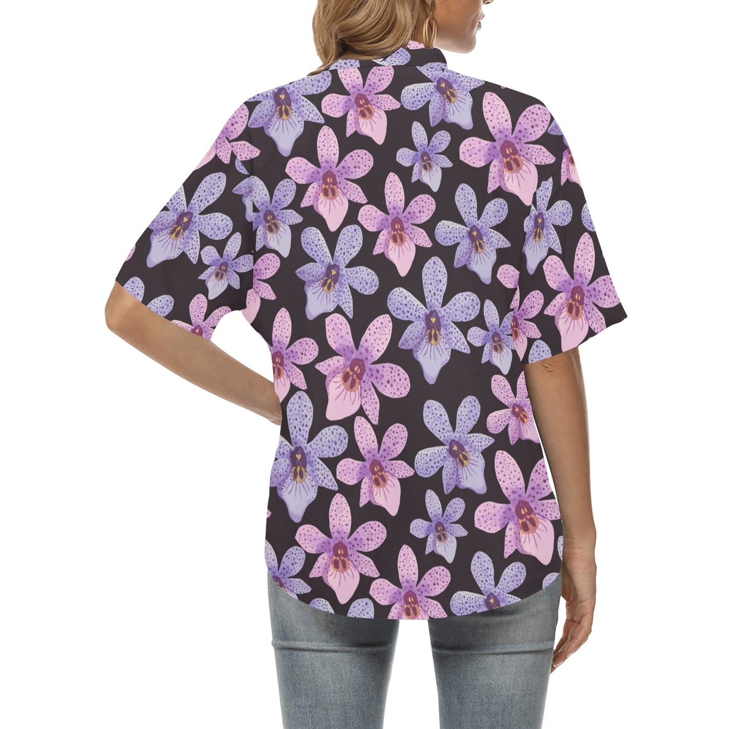 Orchid Pattern Print Design OR08 Women's Hawaiian Shirt