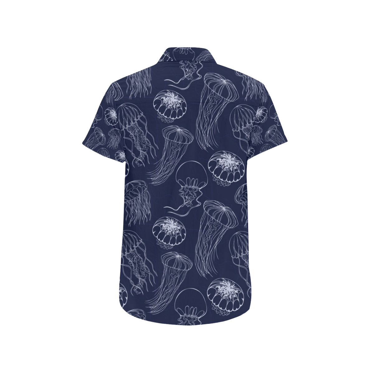 Jellyfish Pattern Print Design 05 Men's Short Sleeve Button Up Shirt