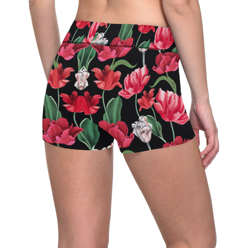 Tulip Pattern Print Design TP08 Yoga Shorts