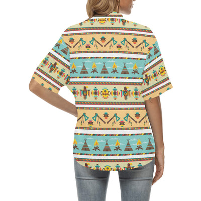 American indian Life Pattern Women's Hawaiian Shirt