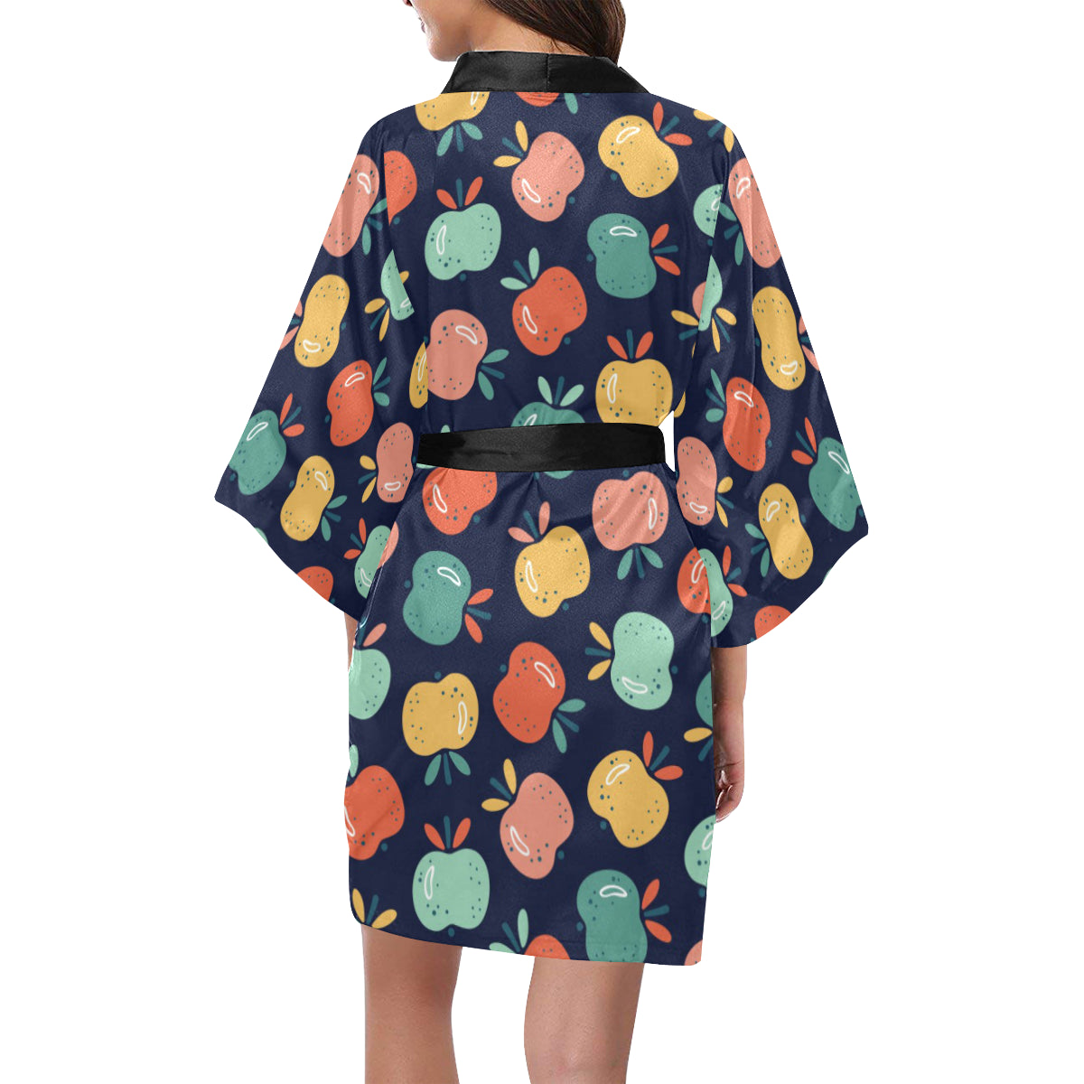 Apple Pattern Print Design AP09 Women's Short Kimono