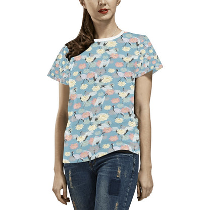 Water Lily Print Design LKS304 Women's  T-shirt