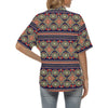 Ethnic Geometric Print Pattern Women's Hawaiian Shirt