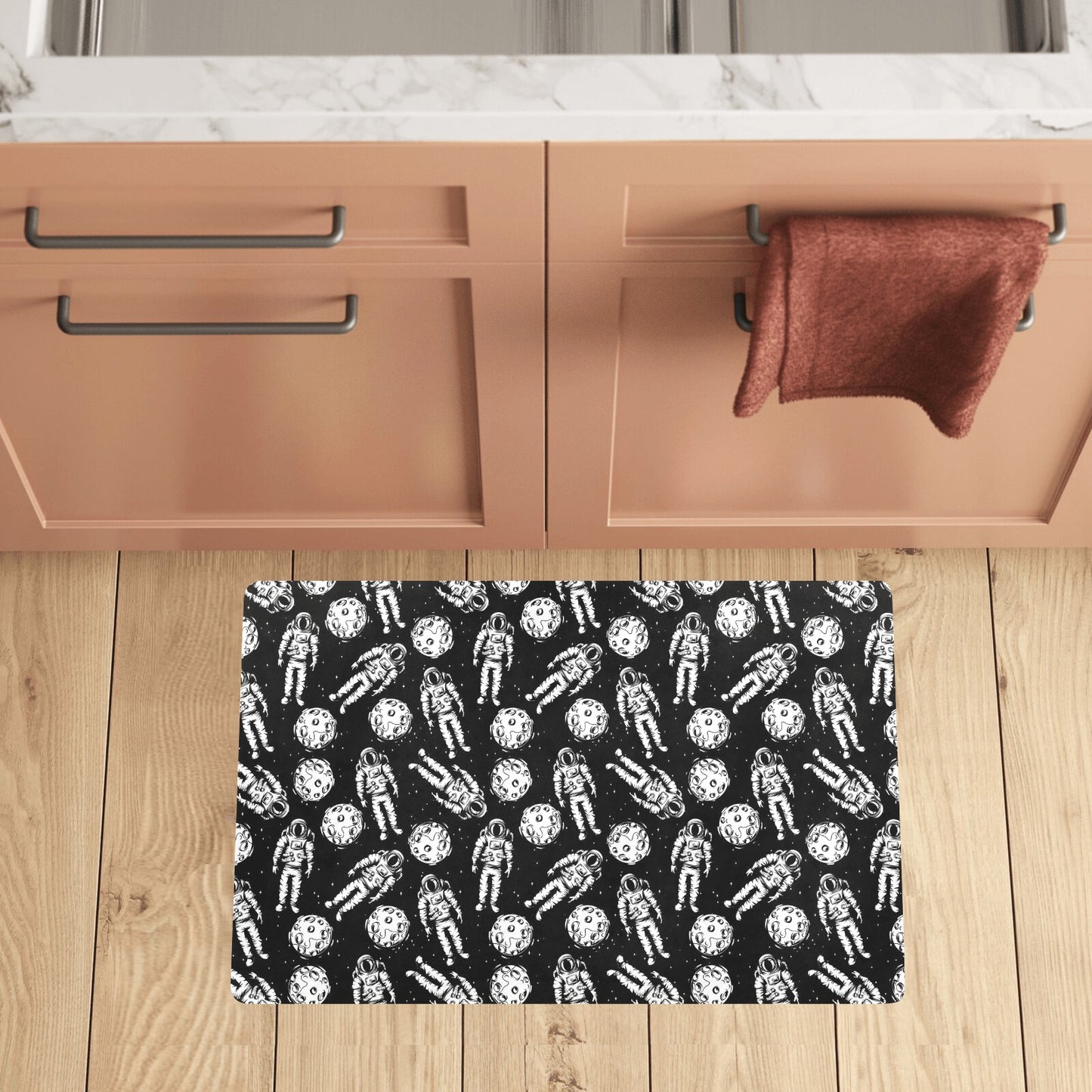 Astronaut Pattern Print Design 03 Kitchen Mat