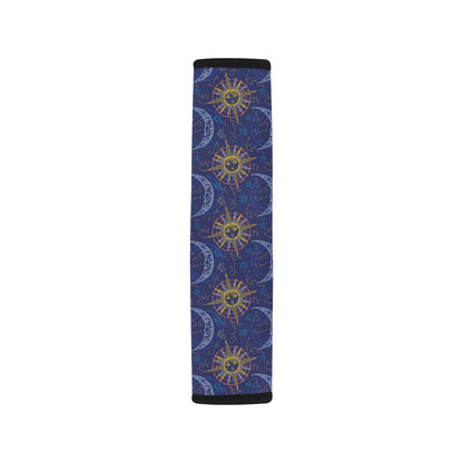 Celestial Moon Sun Pattern Print Design 01 Car Seat Belt Cover