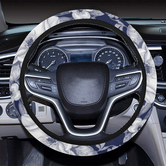 Floral Infrared Pattern Steering Wheel Cover with Elastic Edge