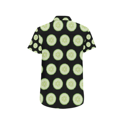 Cucumber Pattern Print Design CC02 Men's Short Sleeve Button Up Shirt