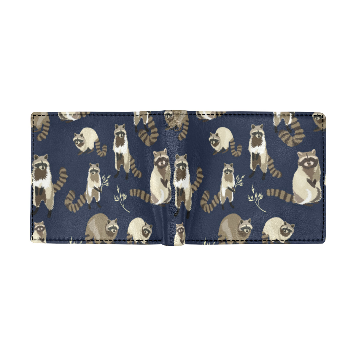 Raccoon Pattern Print Design A06 Men's ID Card Wallet