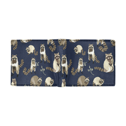 Raccoon Pattern Print Design A06 Men's ID Card Wallet