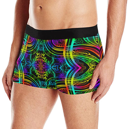 Neon Trible Rainbow Pattern Print Design A01 Men's Boxer Briefs