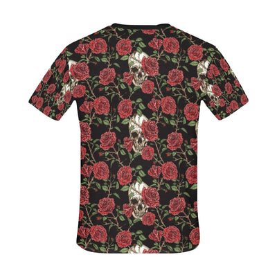 Skull And Roses Print Design LKS303 Men's All Over Print T-shirt