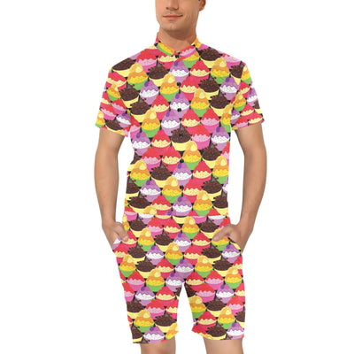 Cupcake Pattern Print Design CP02 Men's Romper