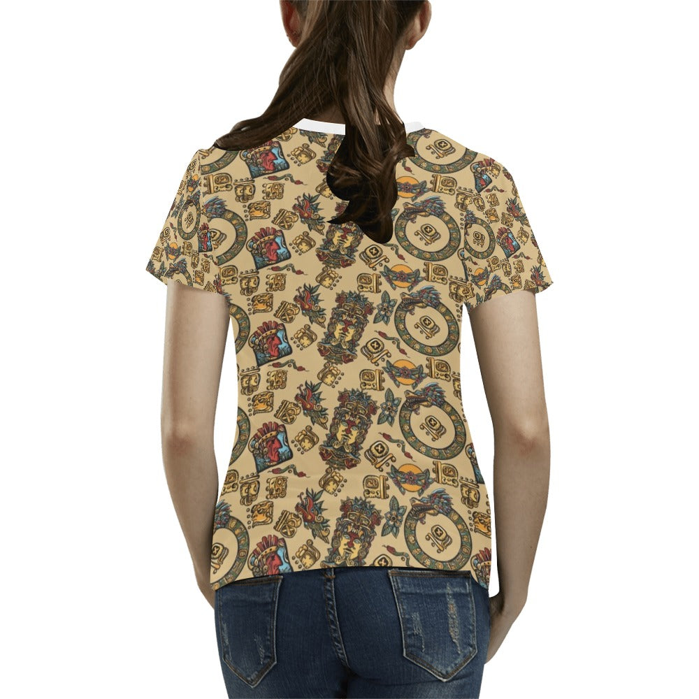 Totem Print Design LKS305 Women's  T-shirt