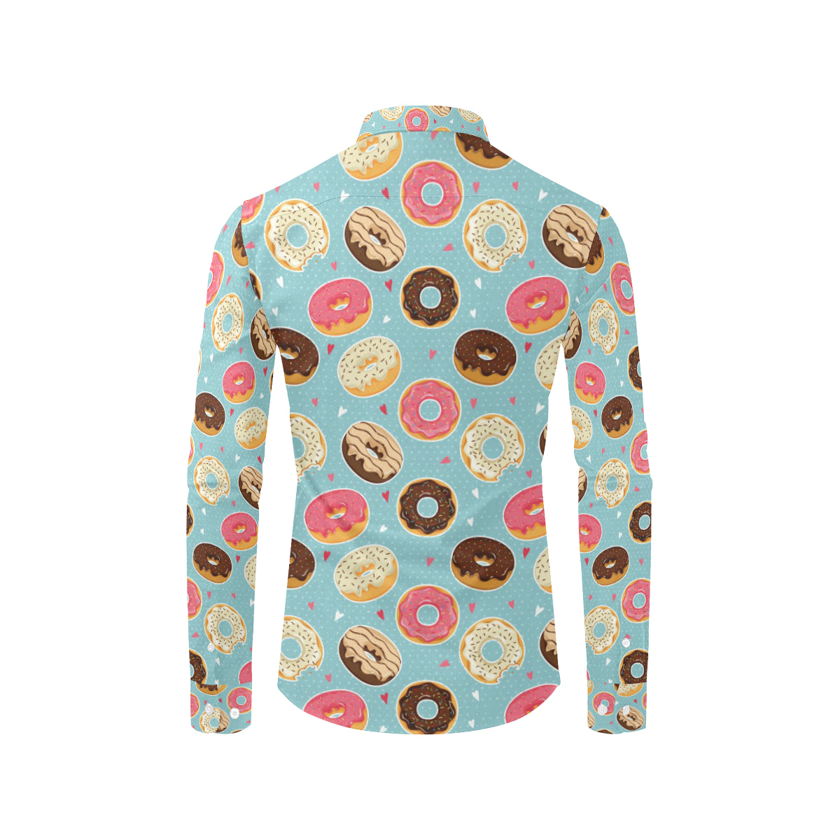 Donut Pattern Print Design DN04 Men's Long Sleeve Shirt