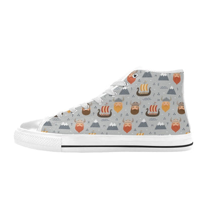 Vikings Print Design LKS307 High Top Women's White Shoes