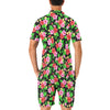 Pink Red Hibiscus Pattern Print Design HB023 Men's Romper