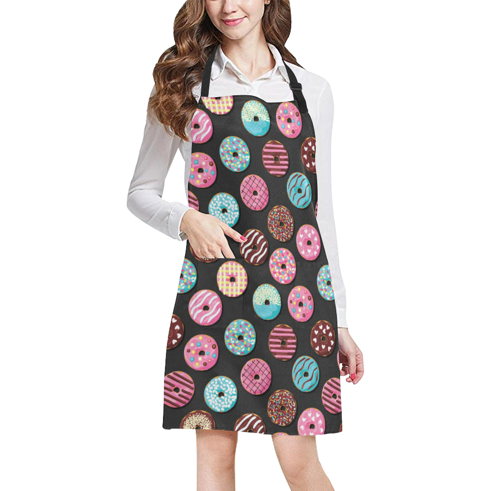 Donut Pattern Print Design DN02 Apron with Pocket
