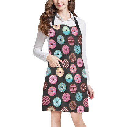 Donut Pattern Print Design DN02 Apron with Pocket