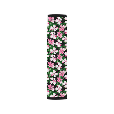 Hibiscus Pink Flower Hawaiian Print Car Seat Belt Cover