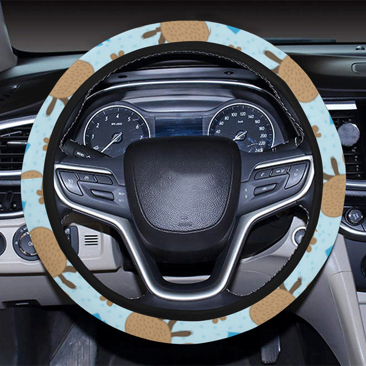 Capybara Pattern Print Design 01 Steering Wheel Cover with Elastic Edge