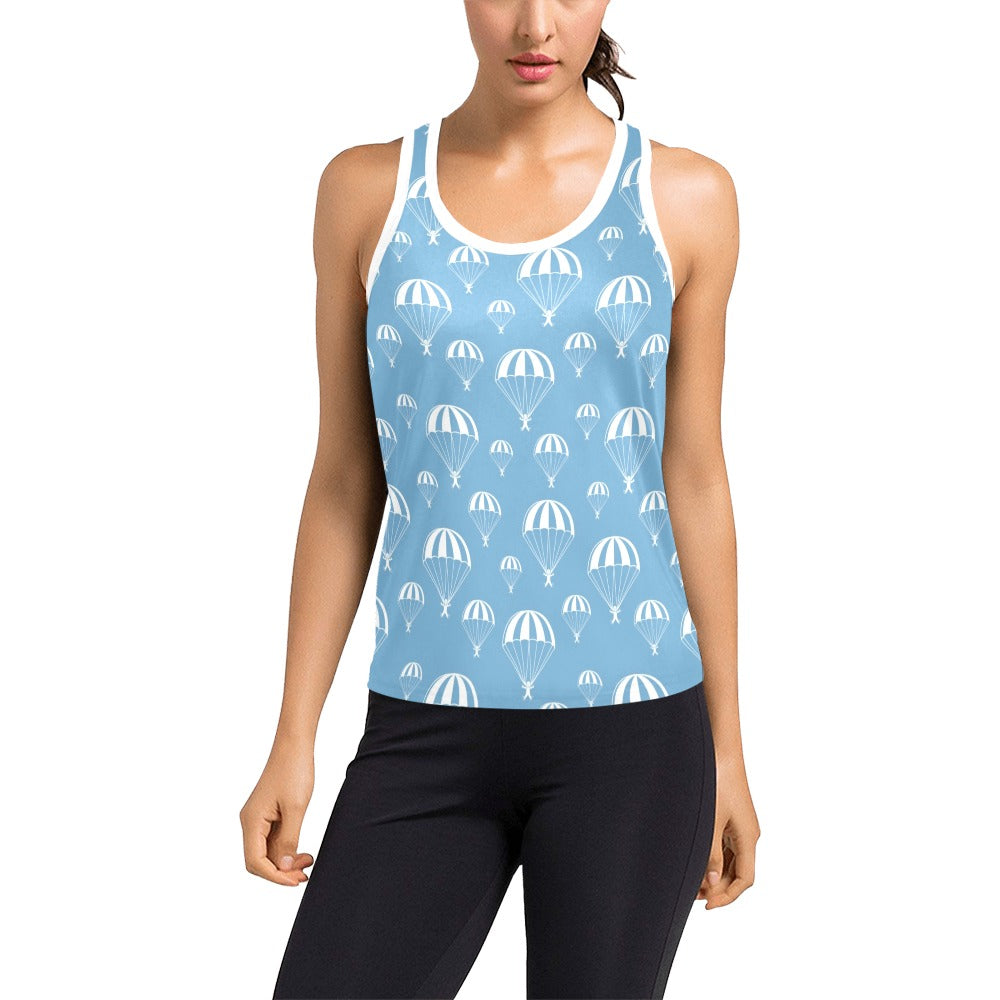 Skydiver Print Design LKS305 Women's Racerback Tank Top