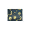 Gold Sun Moon Face Men's ID Card Wallet