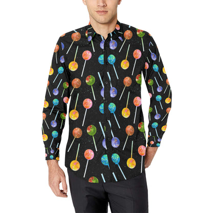 Lollipop Pattern Print Design LL04 Men's Long Sleeve Shirt