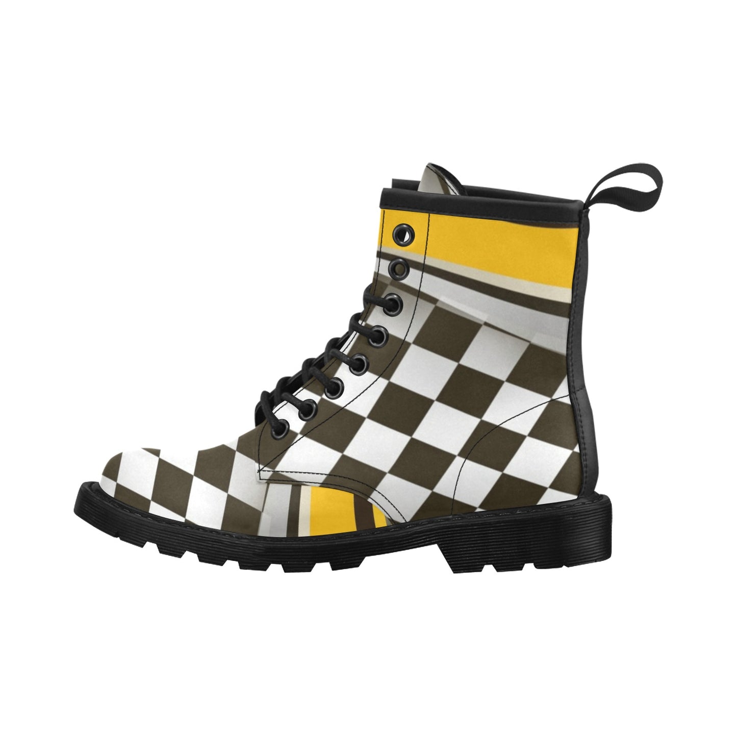 Checkered Flag Racing Style Women's Boots