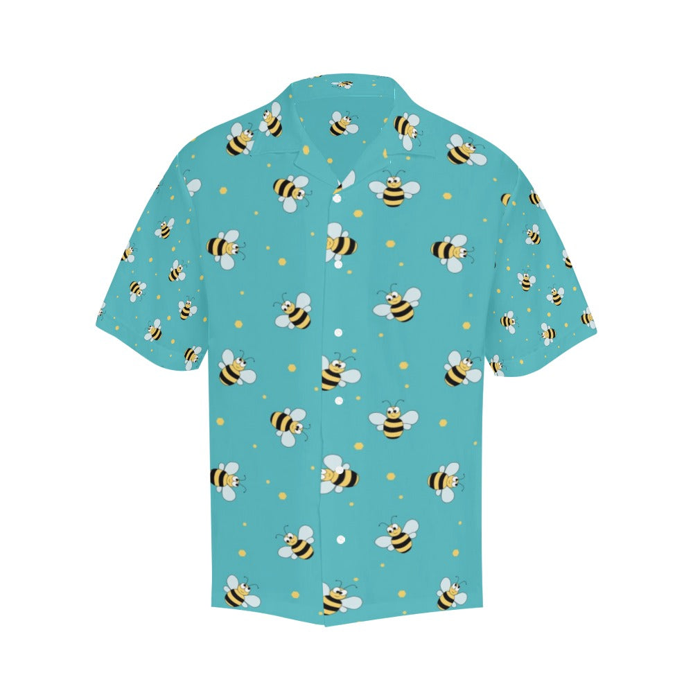 Bee With Dot Print Design LKS309 Men's Hawaiian Shirt