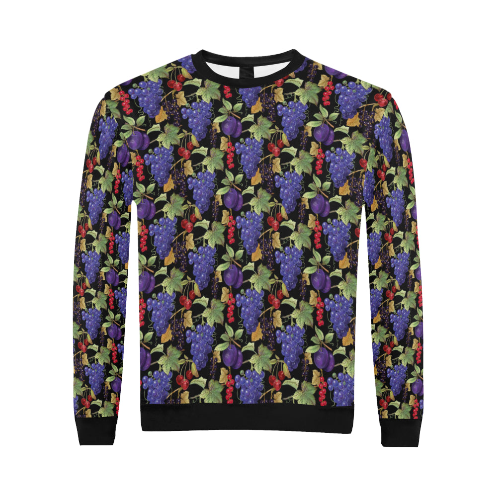 Grape Pattern Print Design GP05 Men Long Sleeve Sweatshirt