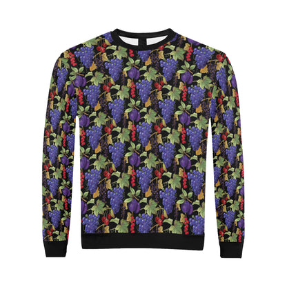 Grape Pattern Print Design GP05 Men Long Sleeve Sweatshirt