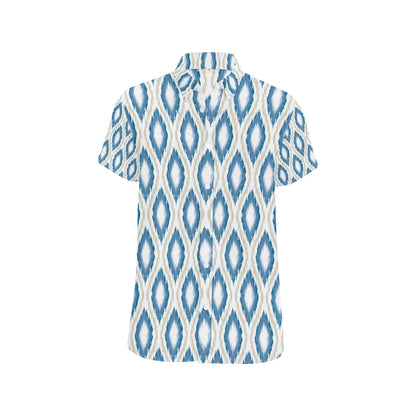 Ikat Pattern Print Design 02 Men's Short Sleeve Button Up Shirt