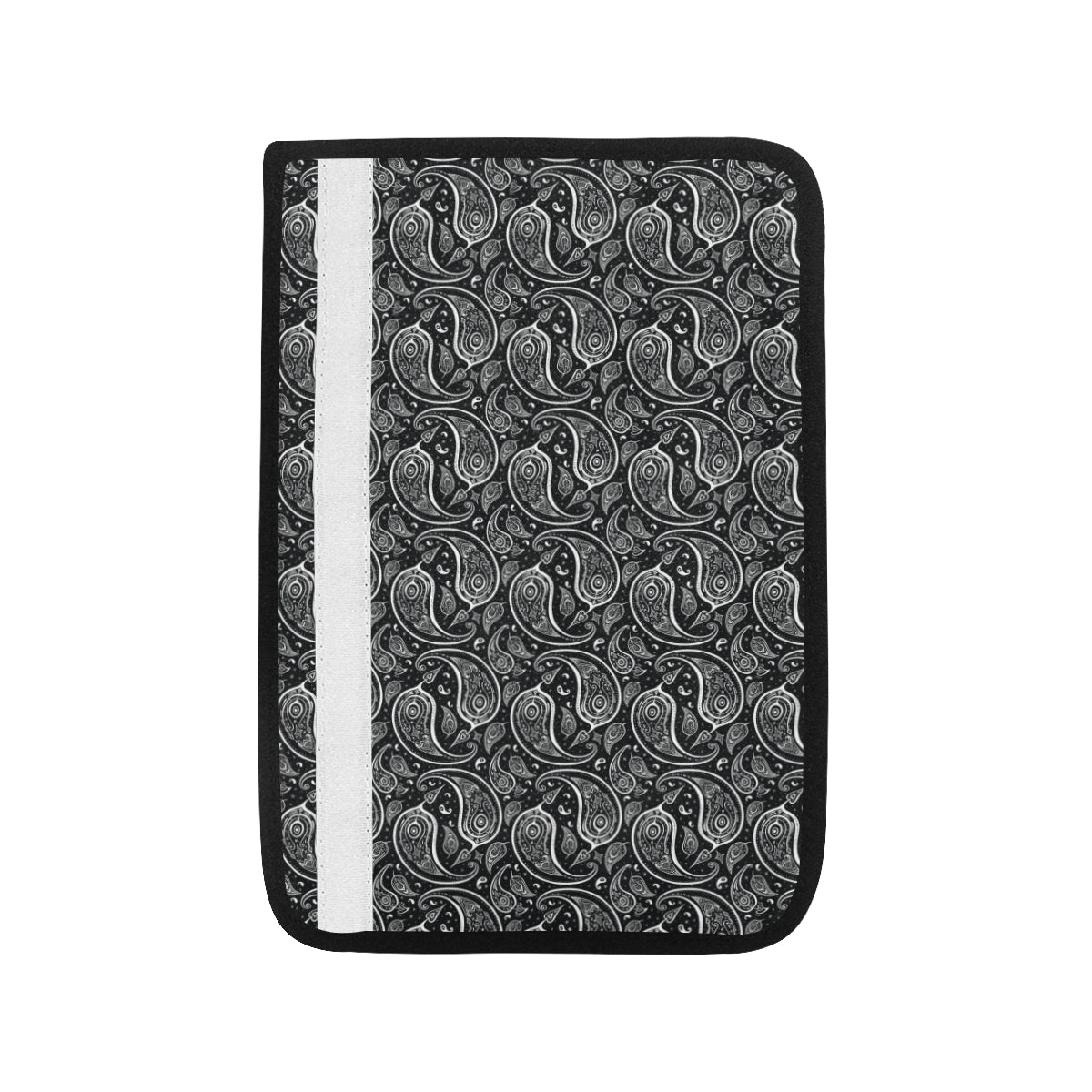 Paisley Black Design Print Car Seat Belt Cover