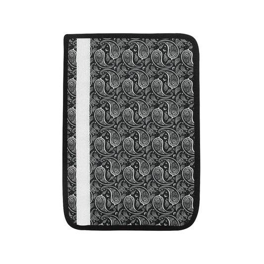 Paisley Black Design Print Car Seat Belt Cover