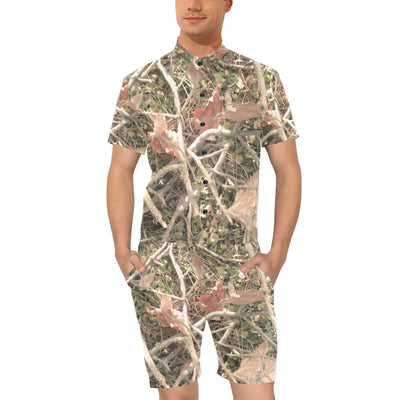 Camouflage Realistic Tree Authumn Print Men's Romper