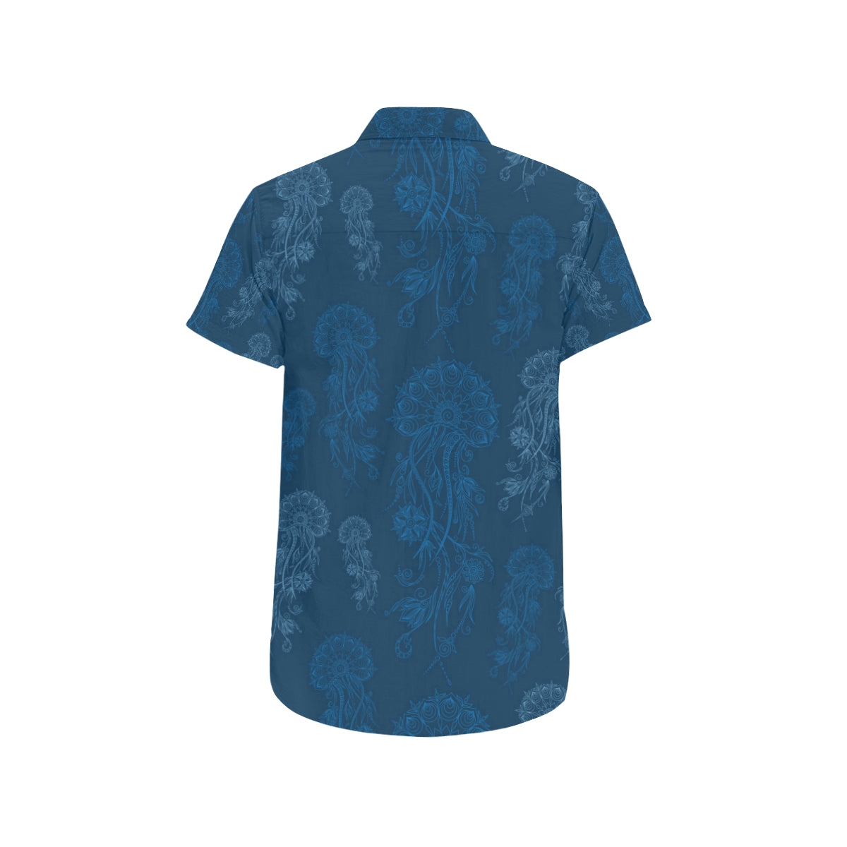 Jellyfish Pattern Print Design 01 Men's Short Sleeve Button Up Shirt