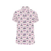 Cupcakes Unicorn Print Pattern Men's Short Sleeve Button Up Shirt