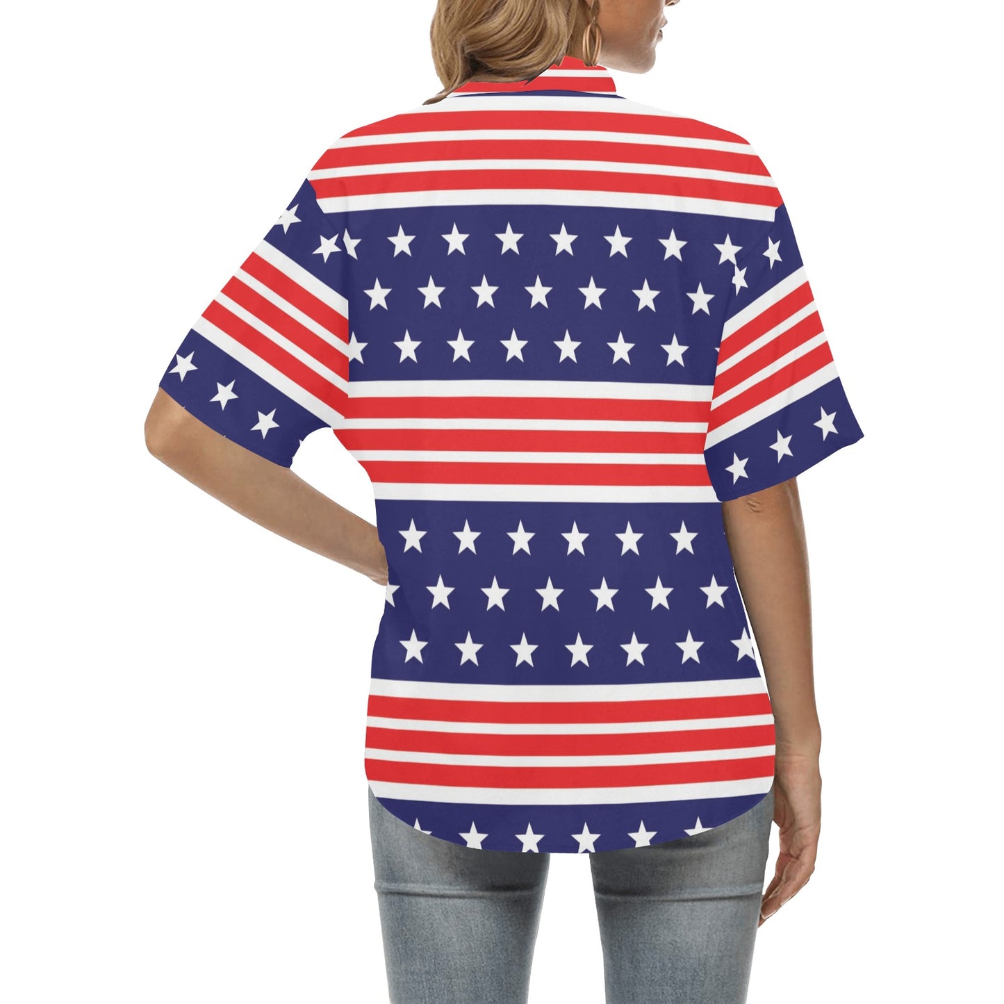 Patriotic Pattern Print Design A04 Women's Hawaiian Shirt