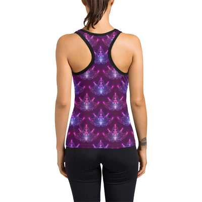 lotus Pattern Print Design LO01 Women's Racerback Tank Top