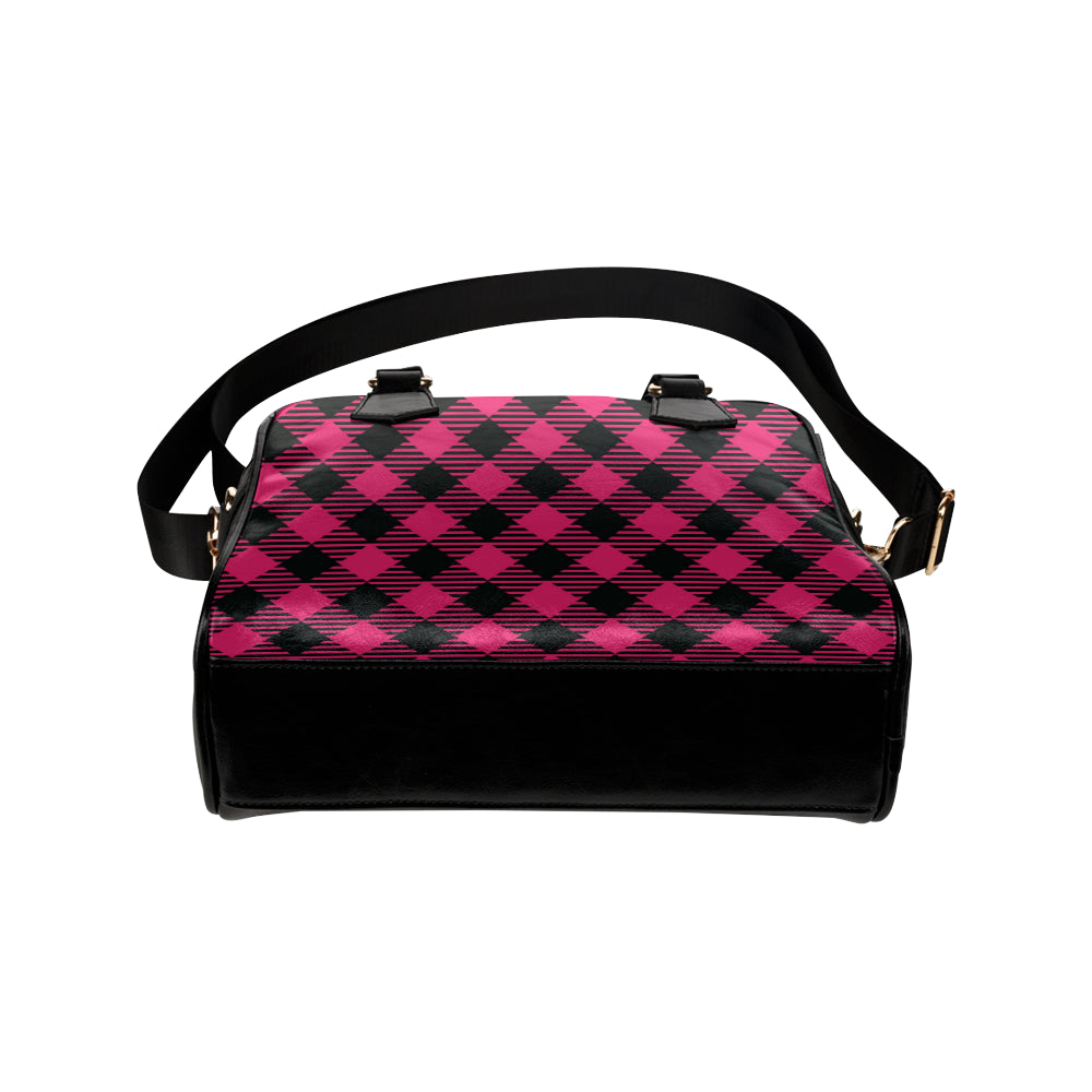 Buffalo check Pink Pattern Print Design 01 Shoulder Handbag