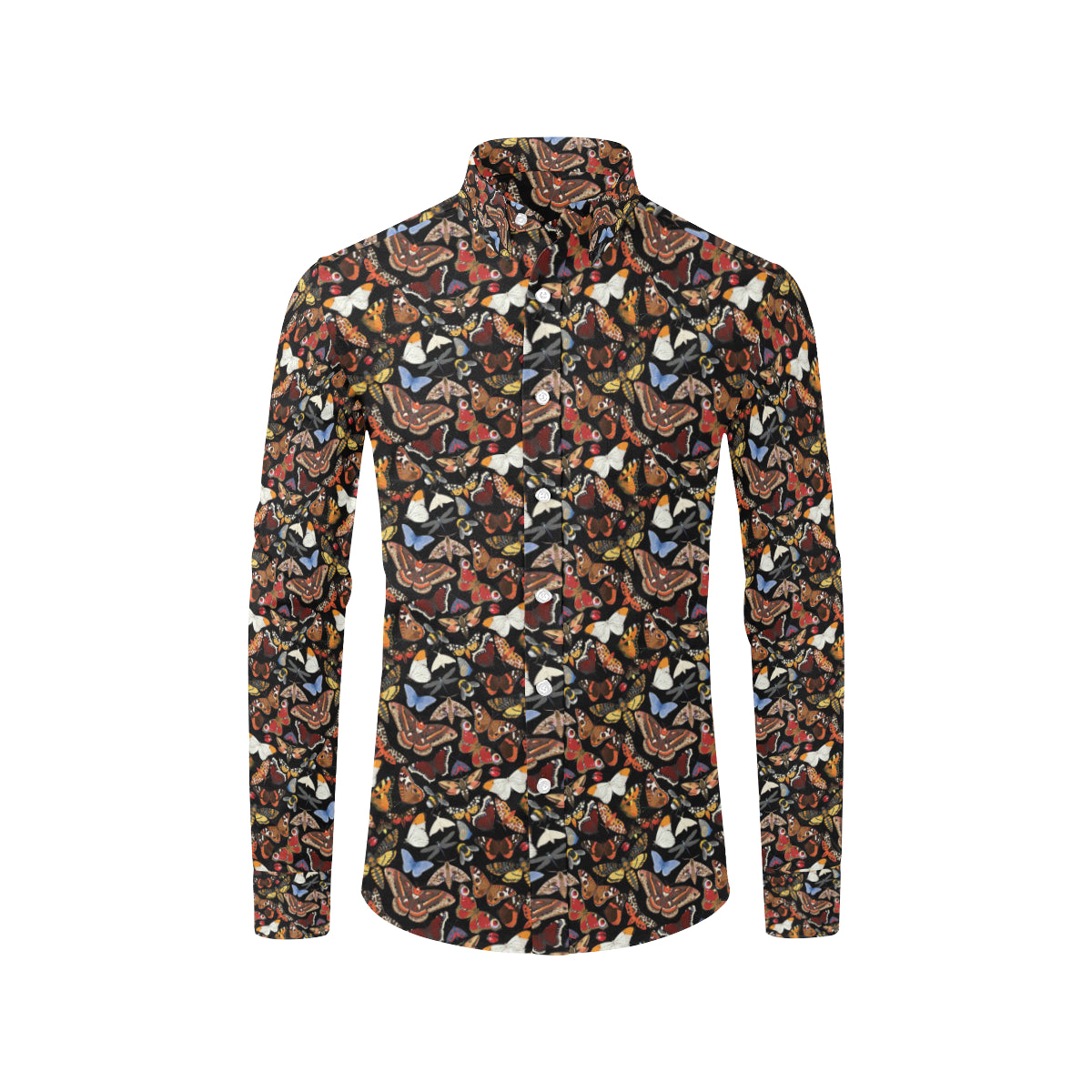 Butterfly Pattern Print Design 08 Men's Long Sleeve Shirt